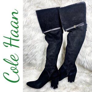 COLE HAAN DARCIA Over-the-Knee Black Suede Boot, Size 7